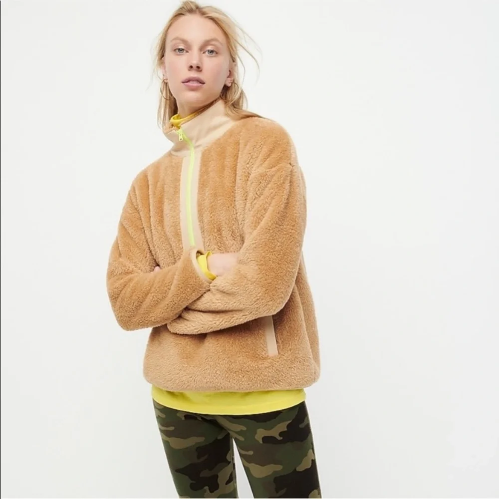 J. Crew Superplush half zip Sherpa